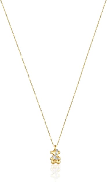 TOUS Lligat Diamond Yellow Gold Pendant Necklace