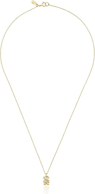 TOUS Lligat Diamond Yellow Gold Pendant Necklace