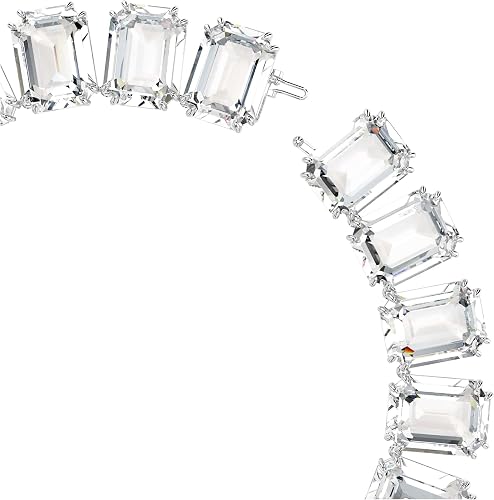 Swarovski Millenia necklace, Oversized crystals, Octagon cut, White, Rhodium finish
