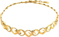 FENDI F is Logo Choker Necklace White Crystal Gold Metal Chain, 8AG980 Adjustable 10 to 15 inch chain Secure lobster clasp Customizable fit Includes box and authenticity card